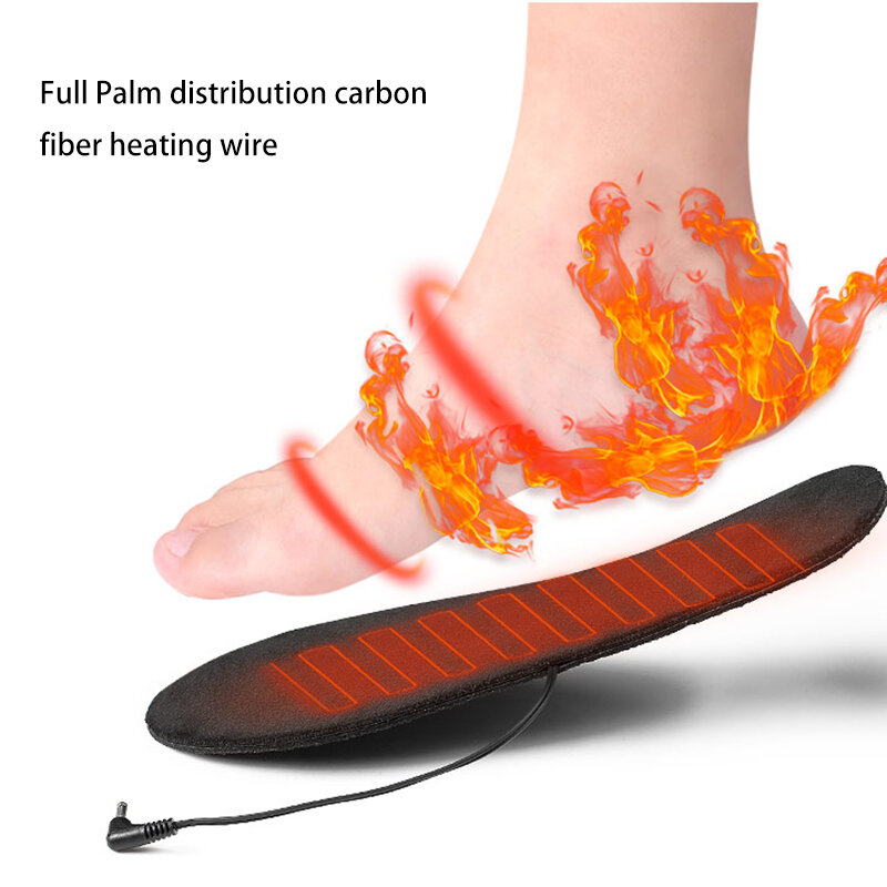 Usb elétrica aquecida sapato palmilha inverno quente mulher pé almofada lavável térmica homem inicialização esteira de aquecimento unisex sapato palmilhas pés cuidados