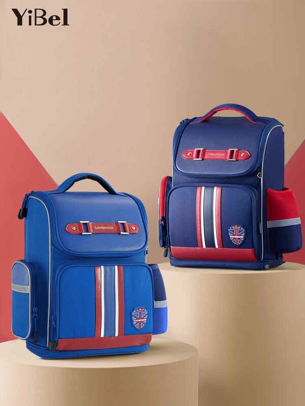 Mochila de estilo inglés para estudiantes y niños, mochilas escolares de protección Espinal, impermeable
