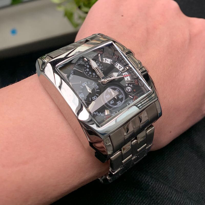 ¡Foto Real! MEGIR-Reloj de pulsera de cuarzo para hombre, cronógrafo de acero inoxidable, diseño creativo, de marca superior de lujo