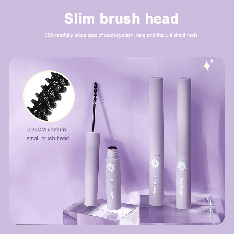 Ultra-fine Mascara Waterproof Natural Black Thick Curling Brush Mascara Long Lasting Without Blooming Party Use Makeup TSLM2