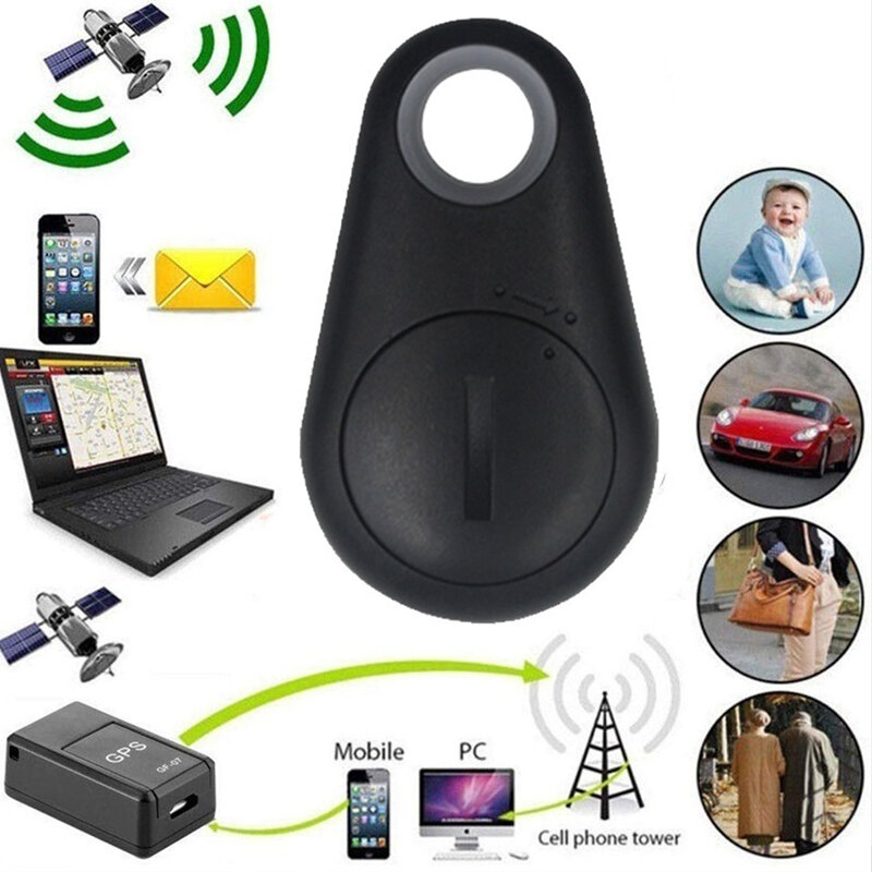 Rastreador GPS inteligente para perros y mascotas, etiqueta de alarma antipérdida, seguidor Bluetooth inalámbrico, bolso de billetera para niños, localizador de llaves, alarma de Antipérdida
