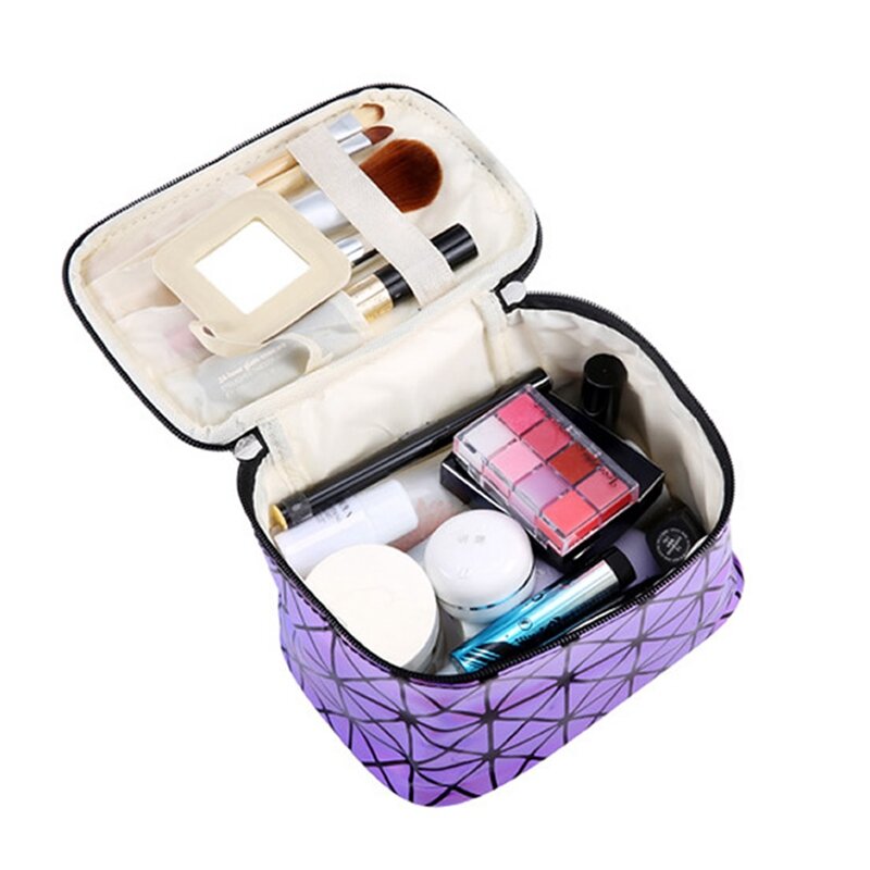 UOSC Tas Kosmetik Multifungsi Wanita Kulit Makeup Travel Makeup Organizer Ritsleting Makeup Case Pouch Tas Kit Perlengkapan Mandi