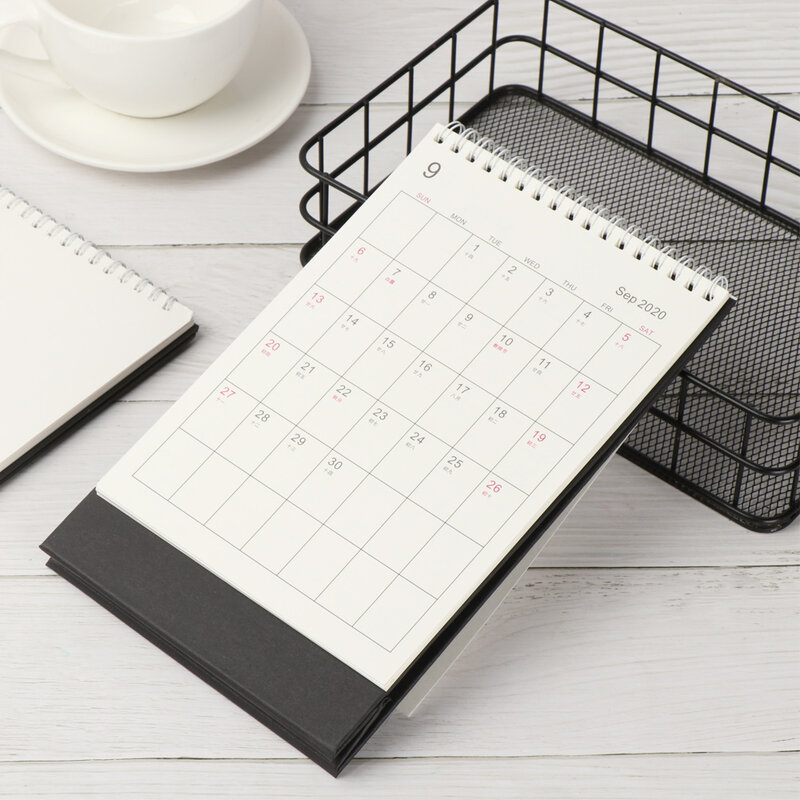 2021 simples calendário de papel de mesa plano mensal agenda diária planejador de escrita agenda anual organizador