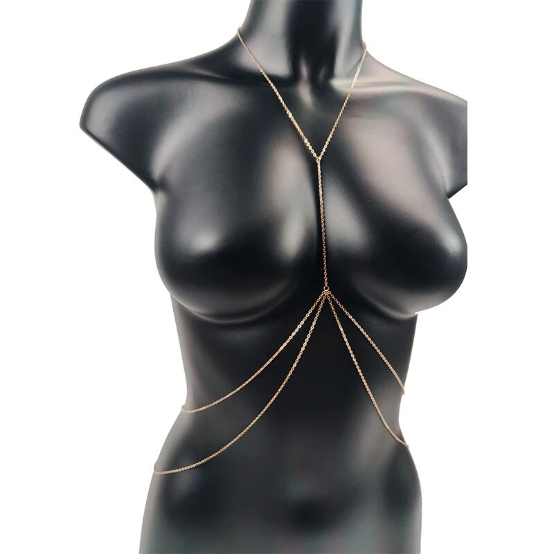 1PC xy Chest Bikini z łańcuszkiem kobiece ciało łańcuchy brzucha dla kobiet krzyż talii łańcuchy biżuteria do ciała dziewczyna moda