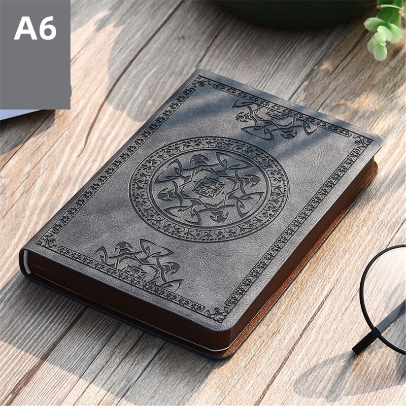 Portable Vintage Pattern PU Leather Notebook Diary Notepad Stationery Gift 