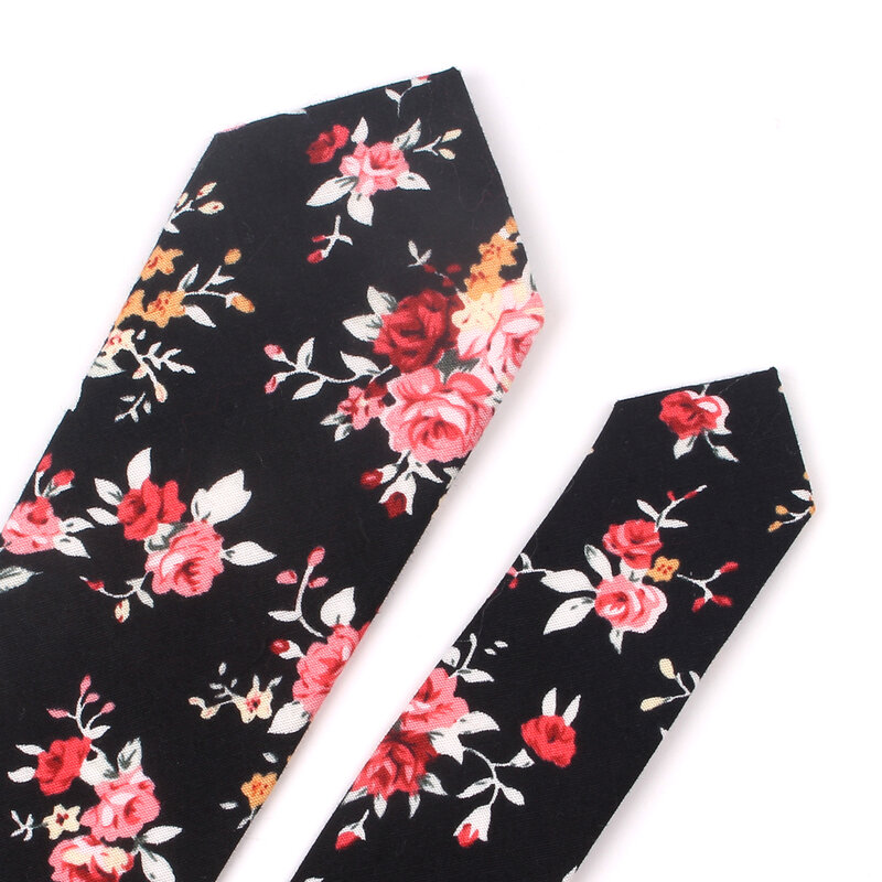 Cravate en coton pour hommes et femmes, cravates formelles à imprimé Floral pour fête de mariage