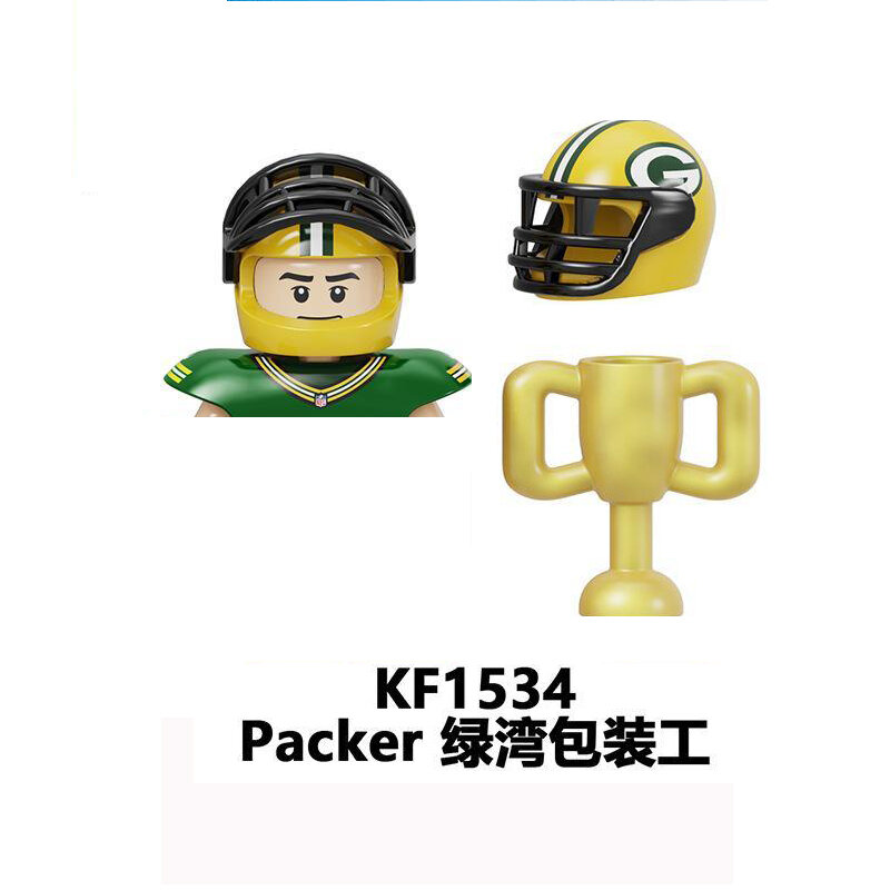 KF6128 KfF6139 Rugby Players NFL Building Block Mini Figures Assembled Particles Children's Puzzle Toy Building Blocks