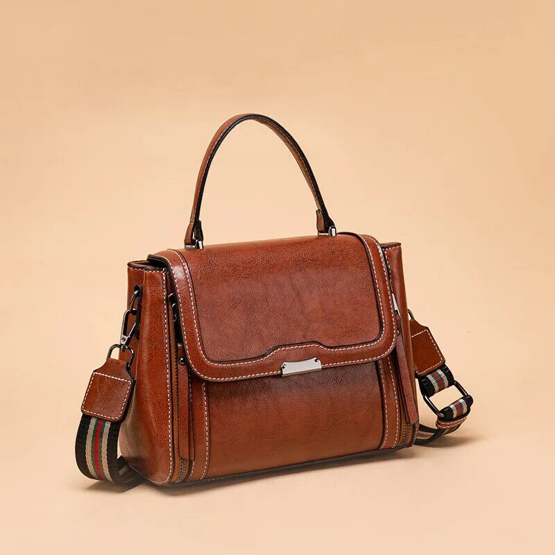 Женская винтажная сумка через плечо, сумка-мессенджер из 2021 искусственной кожи в стиле ретро, женская сумочка и кошелек с ручкой