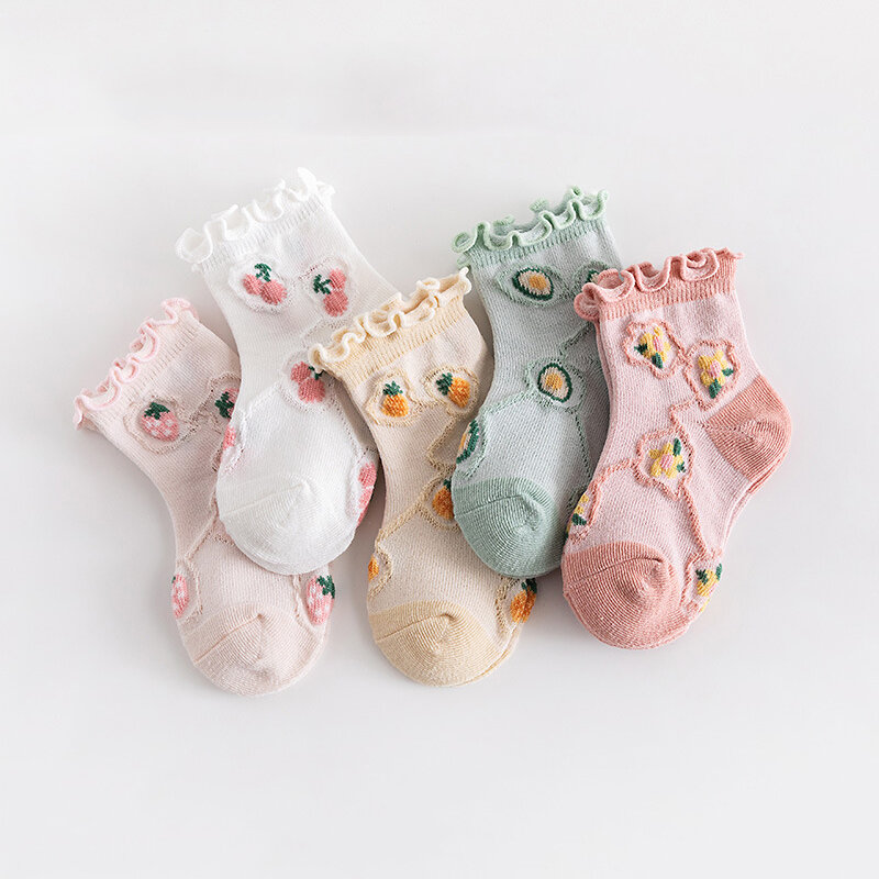 Baby Socken Mädchen Sommer, Frühling, Dünne Mesh Baumwolle Kinder Socken Schöne Neugeborenen Mädchen Spitze Socken Bunte Kinder Socken