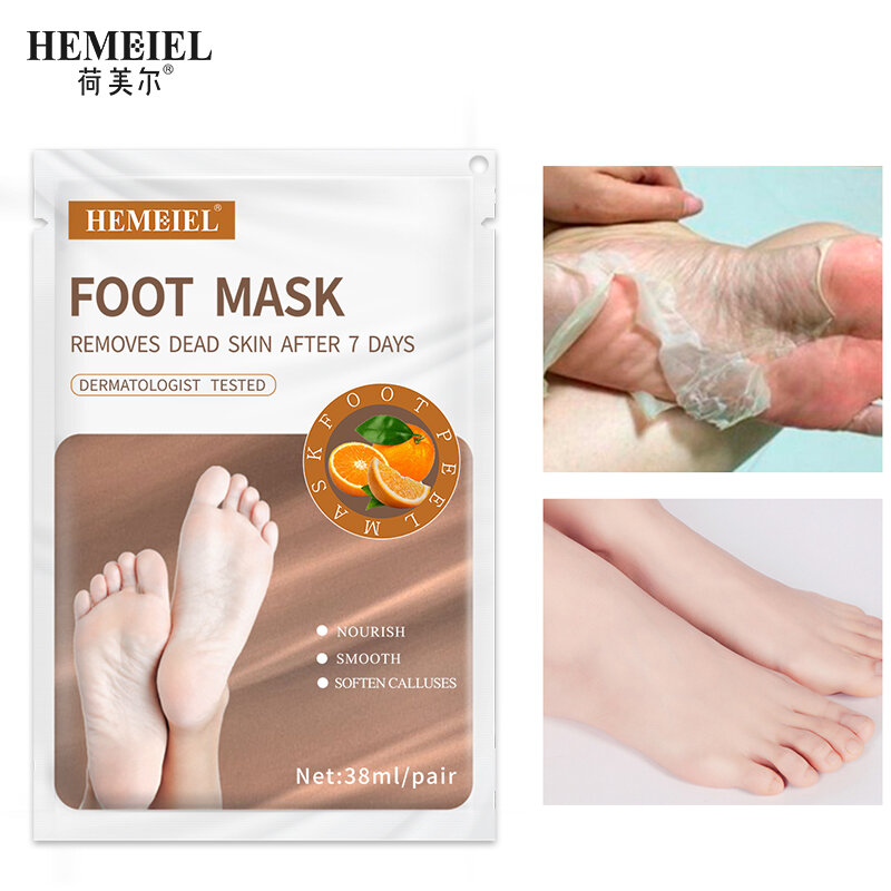 HEMEIEL – masque pour les pieds à la vitamine C, peeling hydratant, élimination des callosités, fissure, chaussette à talon pour pédicure, pied Spa exfoliant, 1 paire = 2 pièces