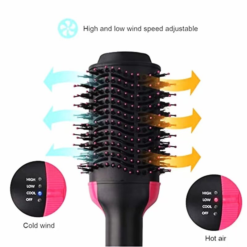 2 em 1 um passo secador de cabelo escova de ar quente alisador de cabelo pente curling escova ferramentas estilo de cabelo escova de ferramentas de estilo