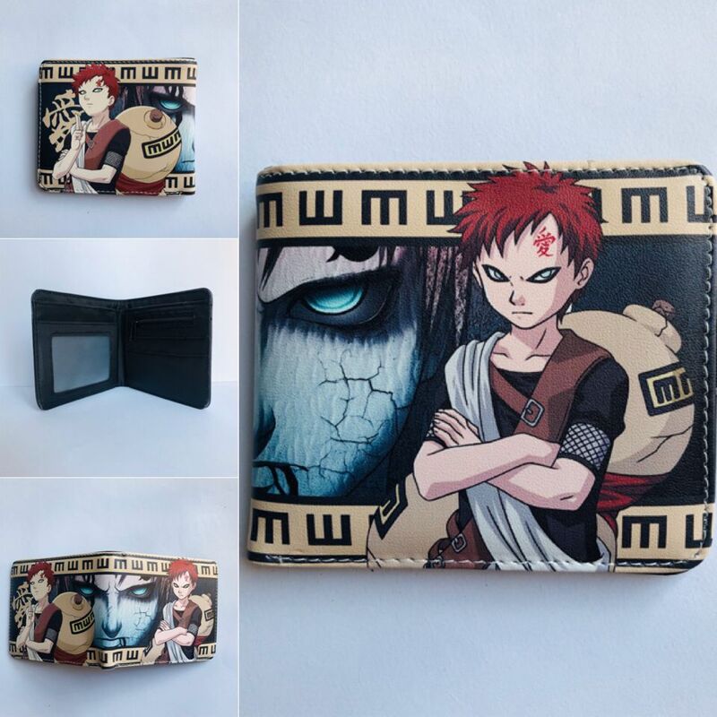 Carteira masculina do naruto uzumaki, carteira com prendedor para cartões e moedas de anime kakashi e sasuke
