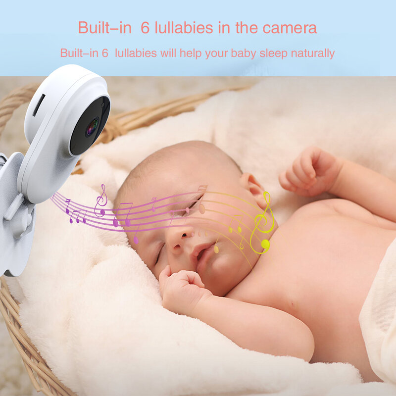 Monitor da 4.3 pollici per bambini con telecamera telecamera di sicurezza per bambini tata Audio bidirezionale telecamere per Babyphone monitoraggio della temperatura di visione notturna
