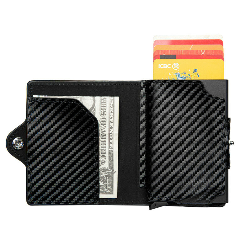 Zovyvol-cartera de cuero con bloqueo RFID para hombre, billetera inteligente con nombre personalizado para negocios, tarjetero, monedero con cremallera, 2023