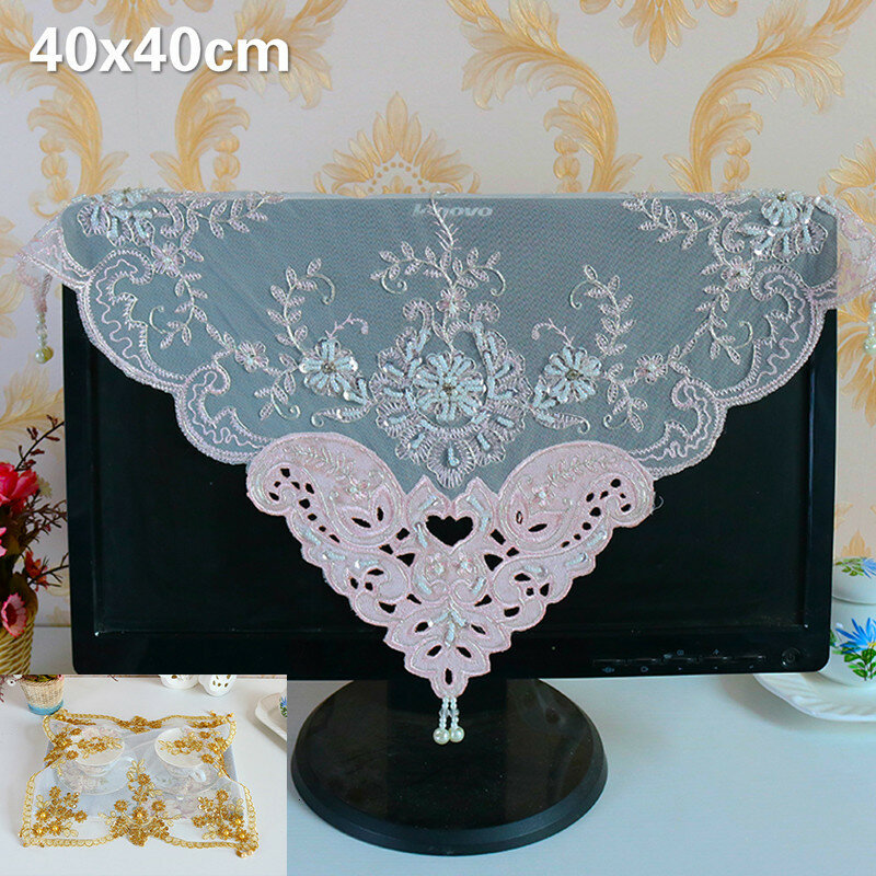 European Sequin Mesh Embroidery Pendant Pink Luxury Placemat Coaster Coffee Table Pad Computer Printer Tea Tray With Cover Towel