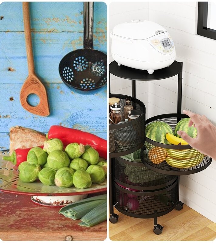 Кухонная корзинка для хранения многофункциональные стойки для овощей и фруктов с крышкой, ящик для органайзера, прочная коробка