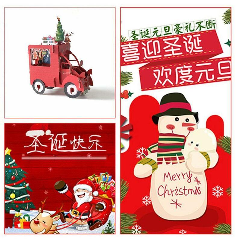 Creative 3D Up Card Christmas Greeting Xmas Party Baby Gift For New Gift Year Decorations Noel Xmas For New Christmas H2Z2