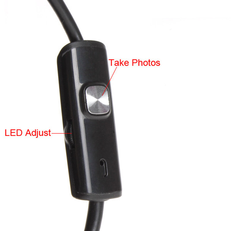 Камера-эндоскоп, водонепроницаемая камера-бороскоп с объективом 5,5/7 мм, USB, гибкий кабель с оплеткой "змея", 1 м, совместим с устройствами на ...