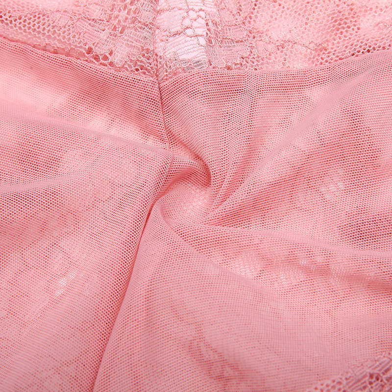 Calcinha feminina sensual renda cintura alta com elasticidade transparente, lingerie preta rosa vermelha