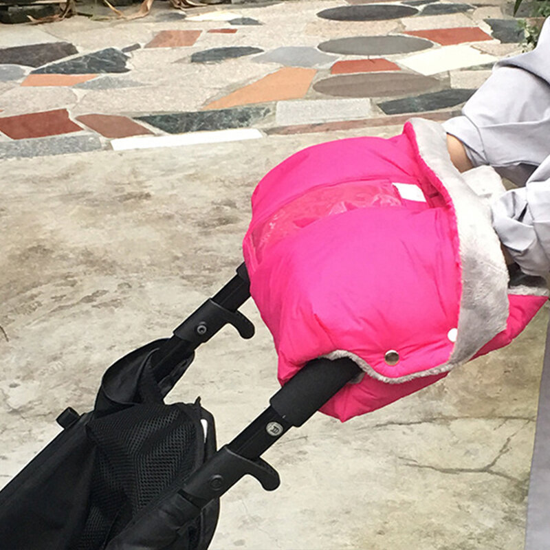 Luvas impermeáveis para carrinho de bebê, acessórios quentes para carrinho de bebê, capa de algodão engrossado, proteção para a mão