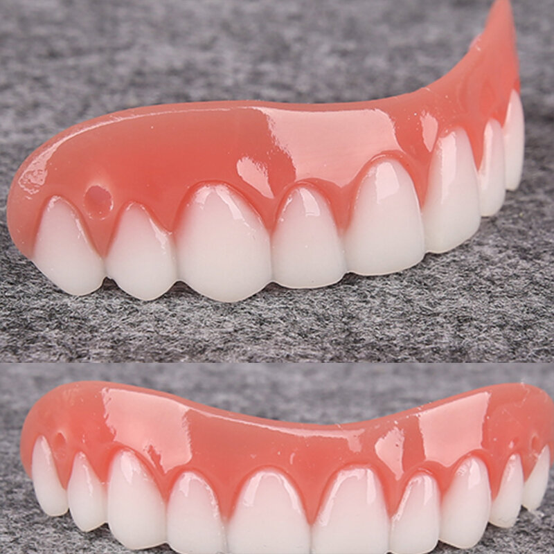 Ensemble de dentiers artificiels en Silicone, dents blanches supérieures uniquement