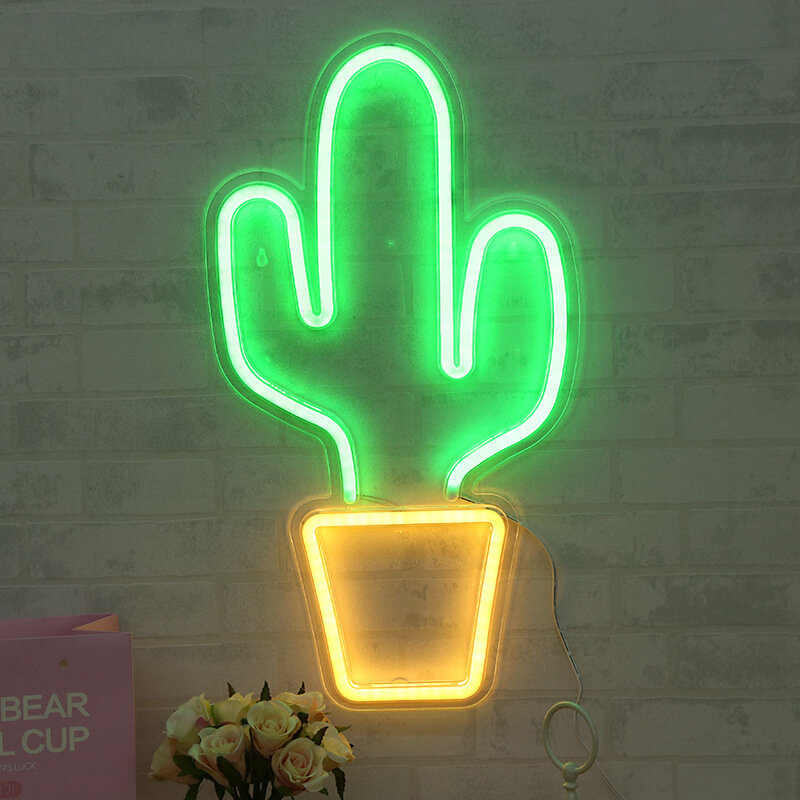Painel de luz led neon com abacaxi, luz de coqueiro, amarelo neon, decoração para parede de loja, festas, natal, festa de fim de ano