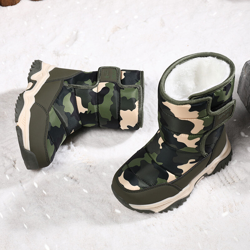 Xzvz crianças botas de neve engrossar manter quente inverno botas das crianças anti-deslizamento à prova dwaterproof água sapatos de neve do bebê confortável criança botas curtas