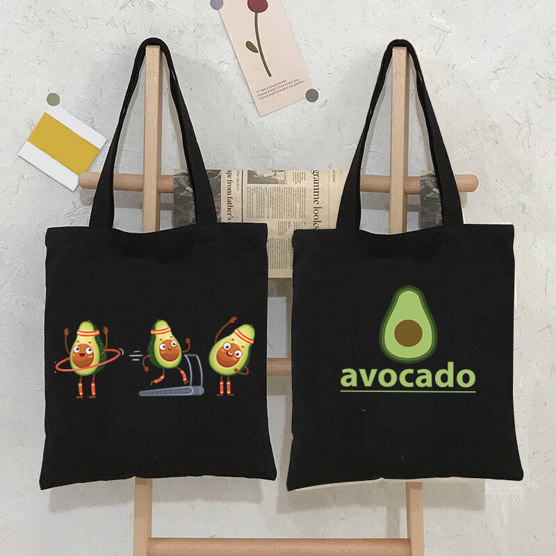 Fruta abacate sacos de compras anime sacola verão lona shopper 2021 para as mulheres por atacado designer bolsas reutilizáveis sacola