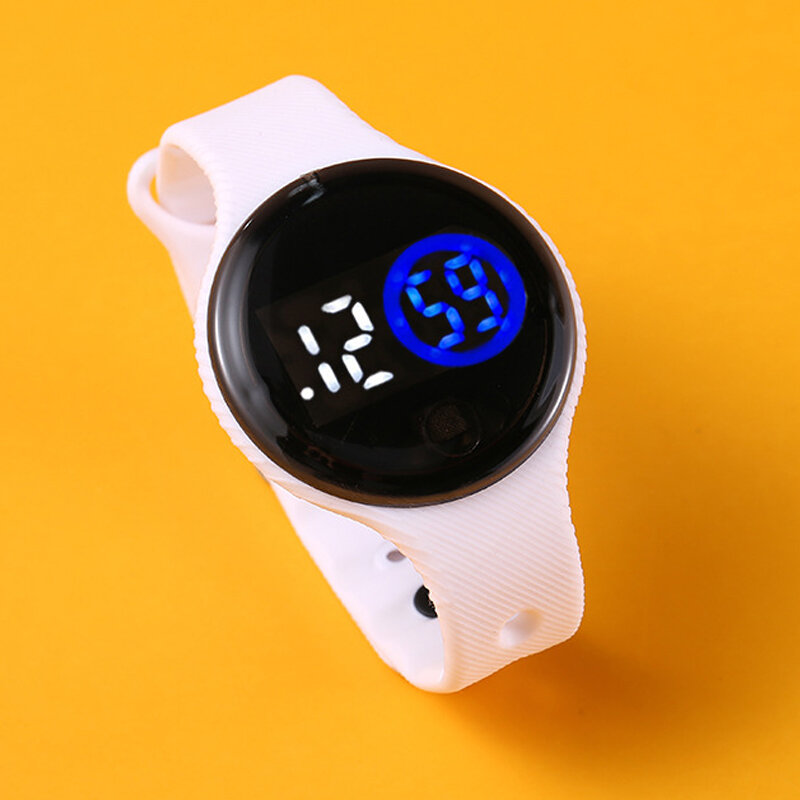 Relojes deportivos digitales LED para niños, pulsera de silicona, resistente al agua