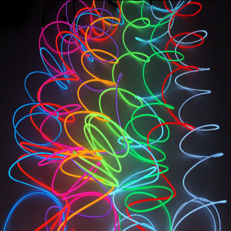 와이어 슈퍼 밝은 휴대용 EL 전선 네온 라이트 댄스 파티 장식 라이트 네온 LED 램프 유연한 와이어 로프 튜브 LED 문자열