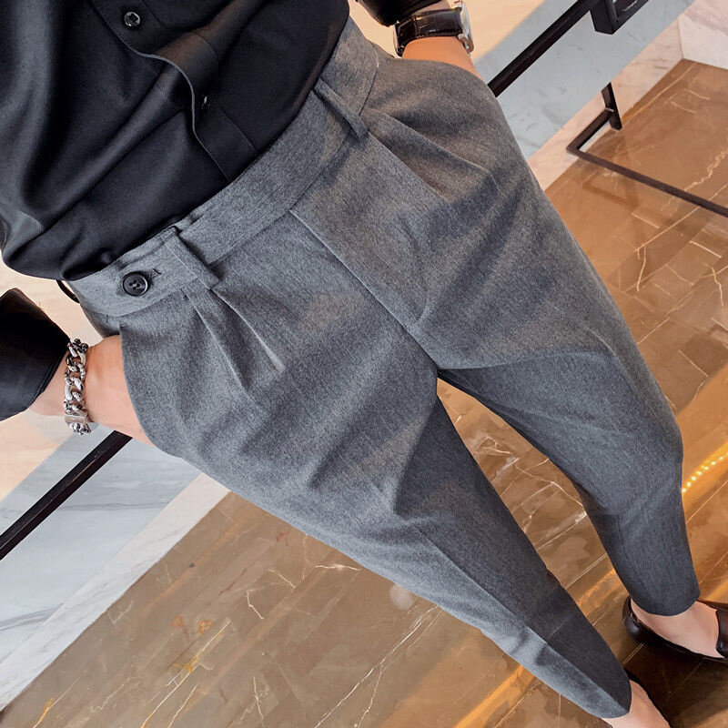 ผู้ชาย2021ฤดูใบไม้ผลิใหม่ธุรกิจอย่างเป็นทางการสวมใส่กางเกงชายกางเกงขายาวผู้ชาย Slim Fit Streetwear สำน...