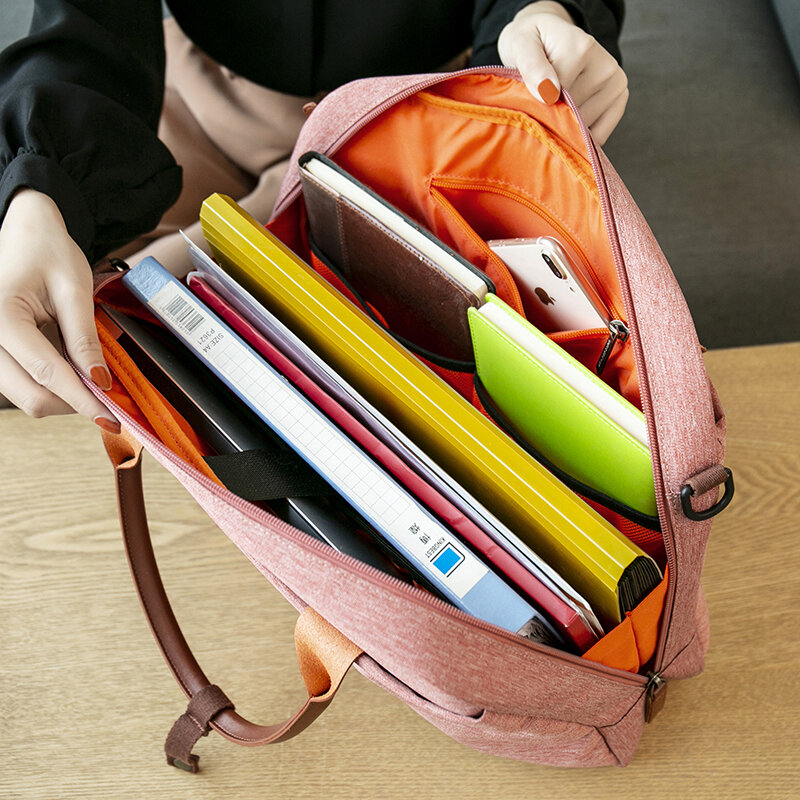 Różowy czerwony Nylon wodoodporny inteligentne panie kobiety pracują torba na ramię torby na Laptop plecak