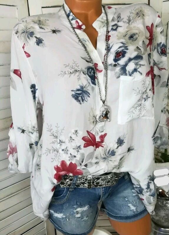 Letnie bluzki damskie bluzki 2021 jesień elegancka, długa rękaw drukuj dekolt szyfonowa bluzka Blusa Casual luźne koszulki Plus rozmiar 5XL