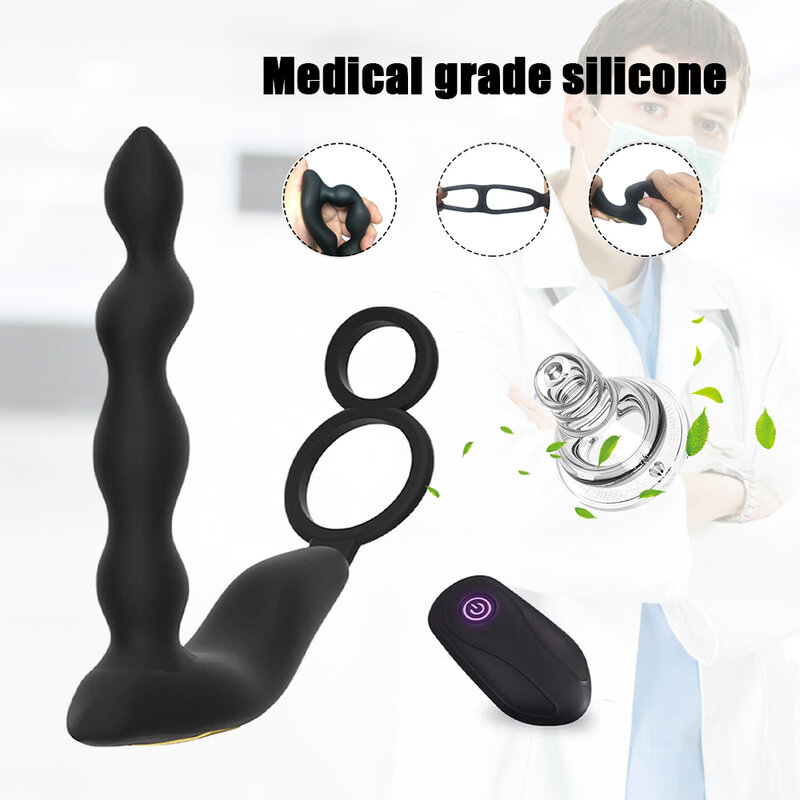Mannelijke Prostaat Massage Vibrator Anaal Plug Siliconen Stimulator Butt Vertraging Ejaculatie Ring Speeltjes Voor Mannen Koppels Speelgoed
