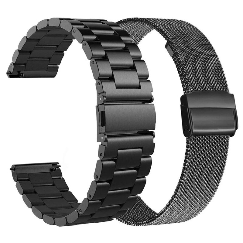 Conjuntos de correa para Samsung Galaxy Watch 3, 20mm, 22mm, pulsera de acero inoxidable sólida para Galaxy Watch de 41mm y 45mm