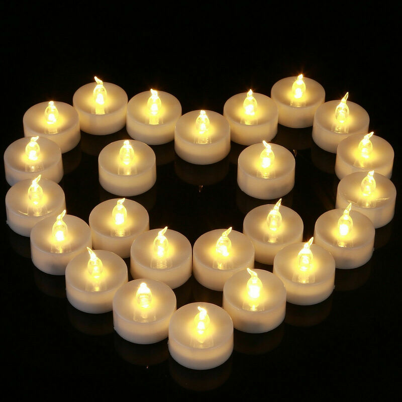12 Buah Lampu Teh LED Dioperasikan Baterai Dekorasi Pernikahan Tanpa Api Lilin