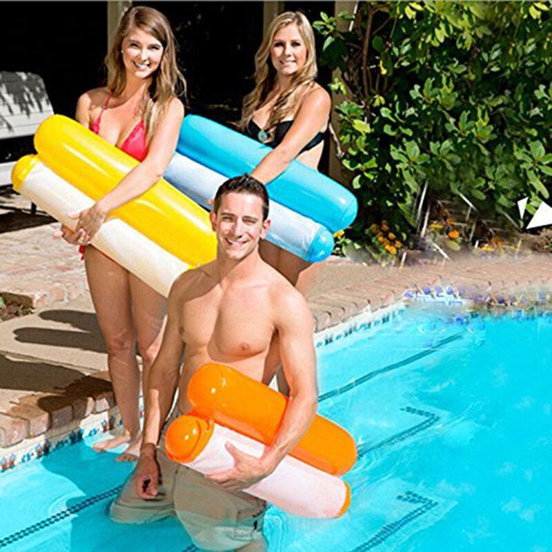 ใหม่เปลญวนน้ำ Recliner Inflatable ว่ายน้ำลอยที่นอนทะเลสระว่ายน้ำว่ายน้ำของเล่น Lounge เตียงว่ายน้ำ