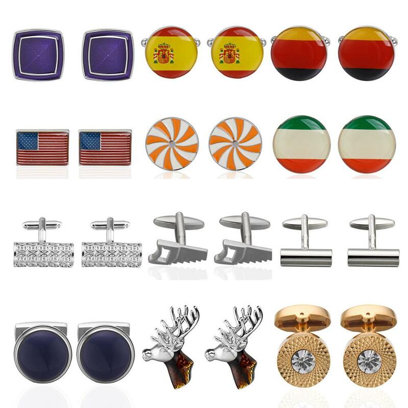 Quality men's fashion brand cufflinks Crystal Square/Flag/Wings/twist/Deer/World Map/Earth Cufflinks for mens bouton manchette