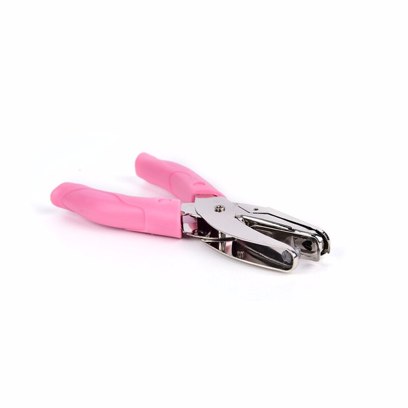 1PC Hot Hand-held Heart Shape Hole puncher Paper Punch for Greeting Card Scrapbook Notebook Puncher Hand Tool with Pink Grip