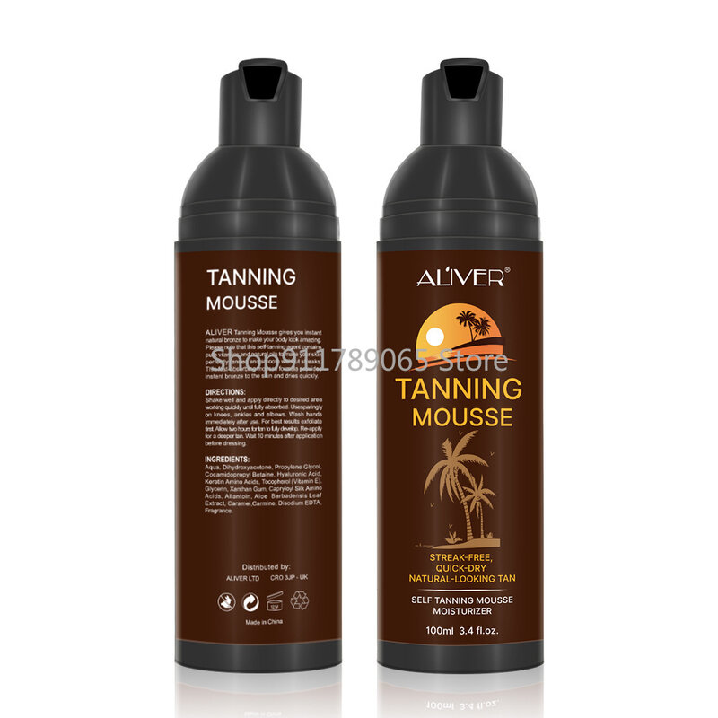 100ml Tanning mousse, bronze tanning cream sunless wheat color helps melanin tanning