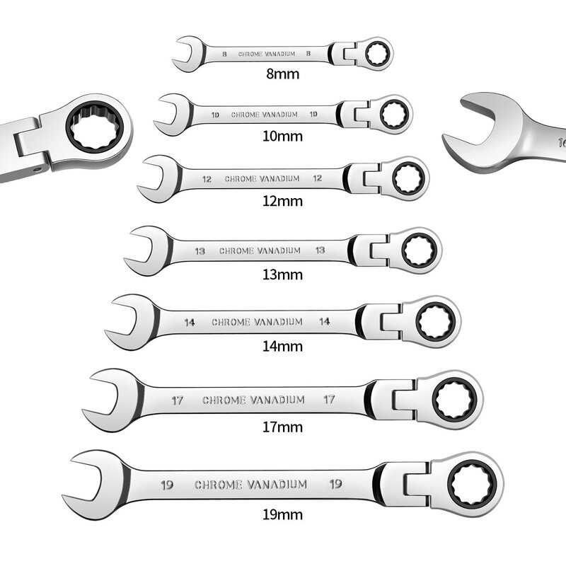 Ratchet Wrench Tool Set of Combination Tool 72-tooth Combination Universal Wrench Car Repair Flexible Head Ratcheting Wrench
