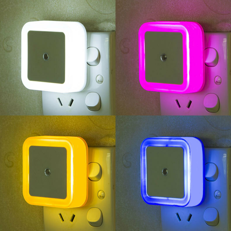 Luce notturna a LED Mini sensore di controllo della luce 110V 220V EU UK US Plug lampada da notte per bambini camera da letto soggiorno illuminazione