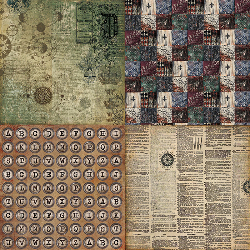 Papeles de Material Retro del alfabeto inglés, álbum de recortes DIY, diario de regalo, papel decorativo, 24 unids/lote