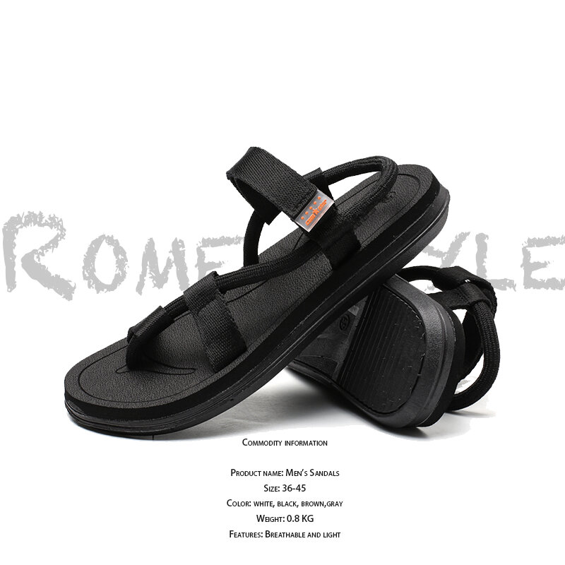 Sandal Musim Panas Pria Baru Gaya Roma Nilon Desain Modis Tahan Air Bernapas Harian Kasual Mengemudi Di Luar Sepatu Pantai Wanita