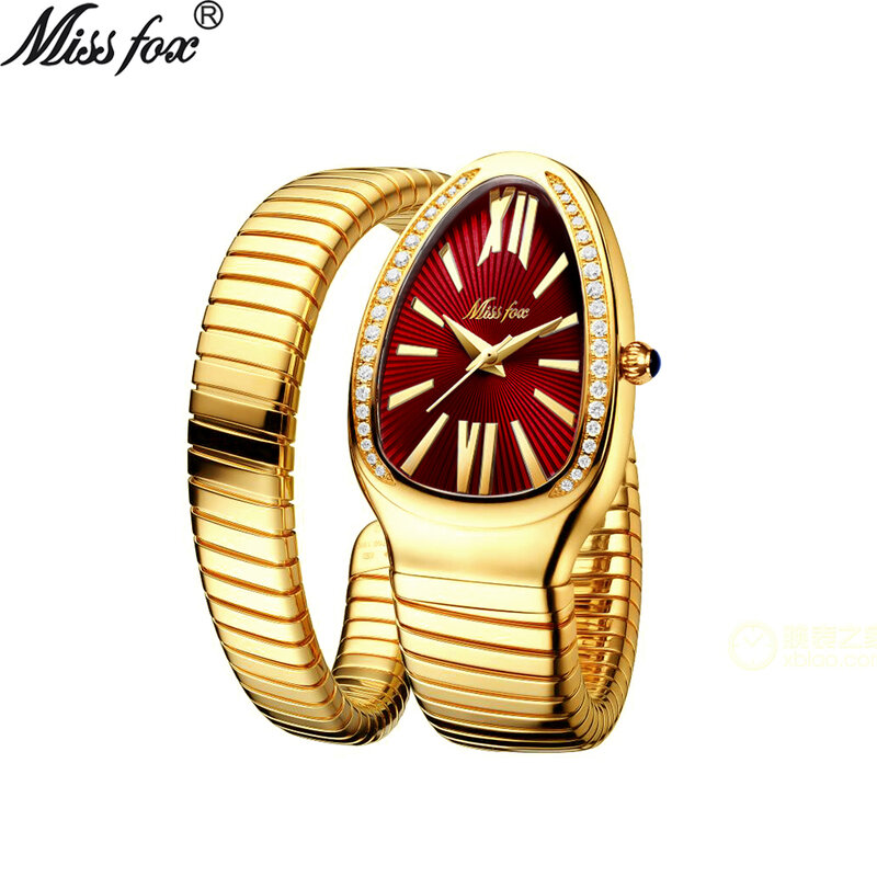 Marca de luxo relógio feminino moda lazer cobra shake pulseira diamante relógio cobra aço inoxidável relógios femininos
