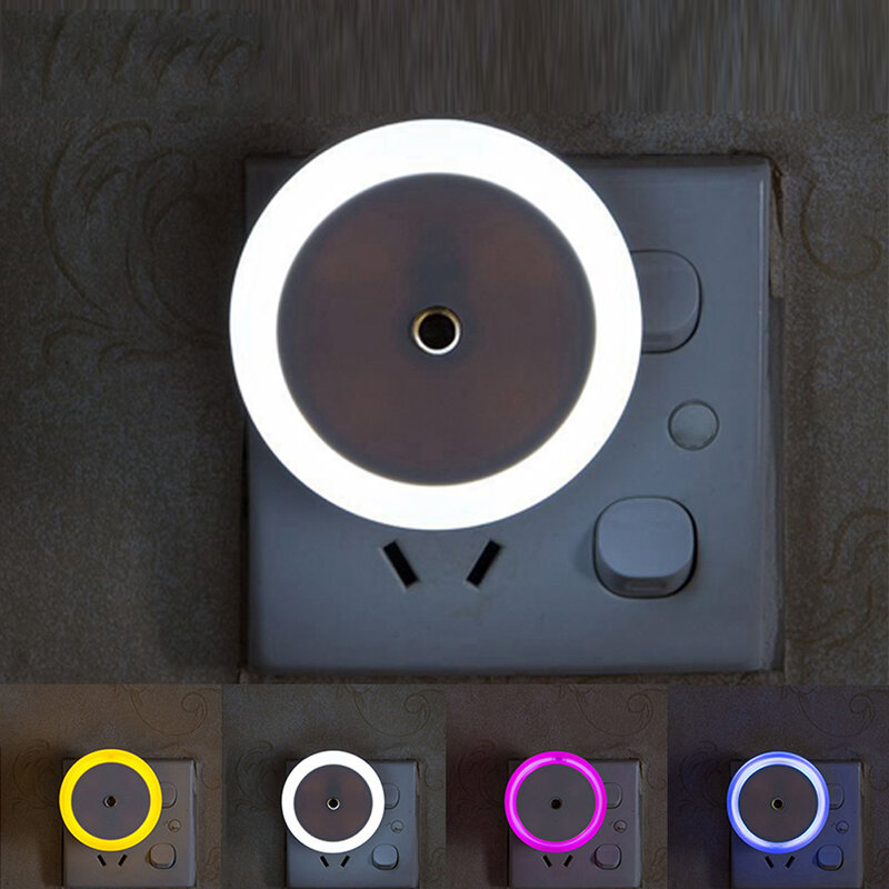 LED inteligentne światło nocne ue US Plug Lights czujnik sterowania kolory Mini lampa do sypialni dla dzieci korytarz dekoracja świąteczna