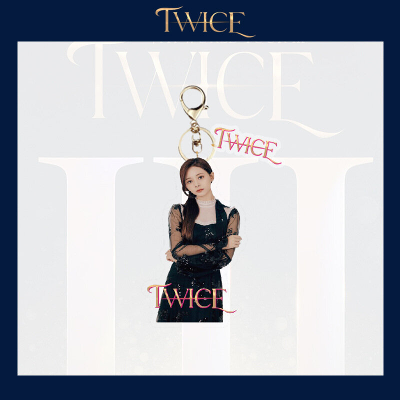 Kawaii Kpop дважды новый альбом с одинаковым живым акриловым трехмерным брелоком-кольцом для ключей с подвеской