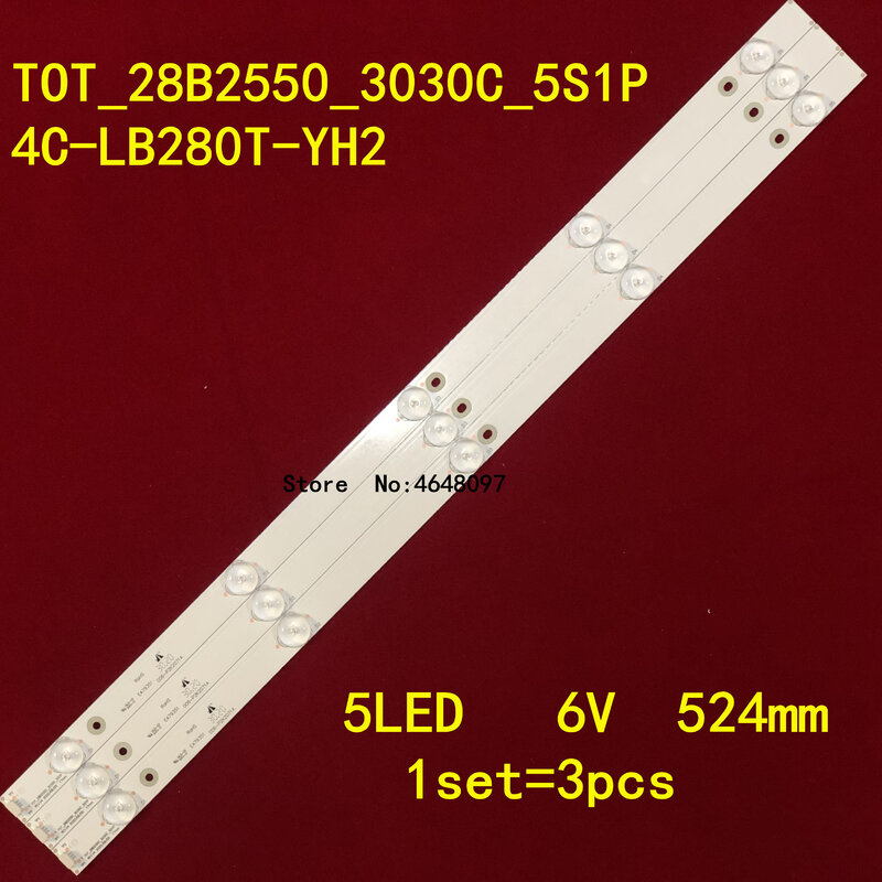 LED 스트립 백라이트 TCL H28V9900 H28VPP00 4C-LB280T-YH2 YH1 3 T0T-28B2550-3030C-5S1P