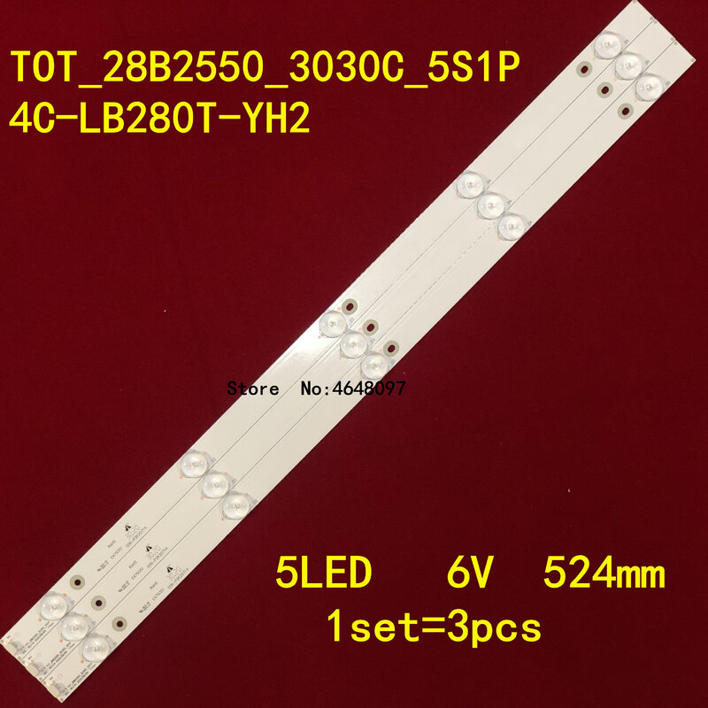 Ledストリップバックライトtcl H28V9900 H28VPP00 4C-LB280T-YH2 YH1 3 T0T-28B2550-3030C-5S1P