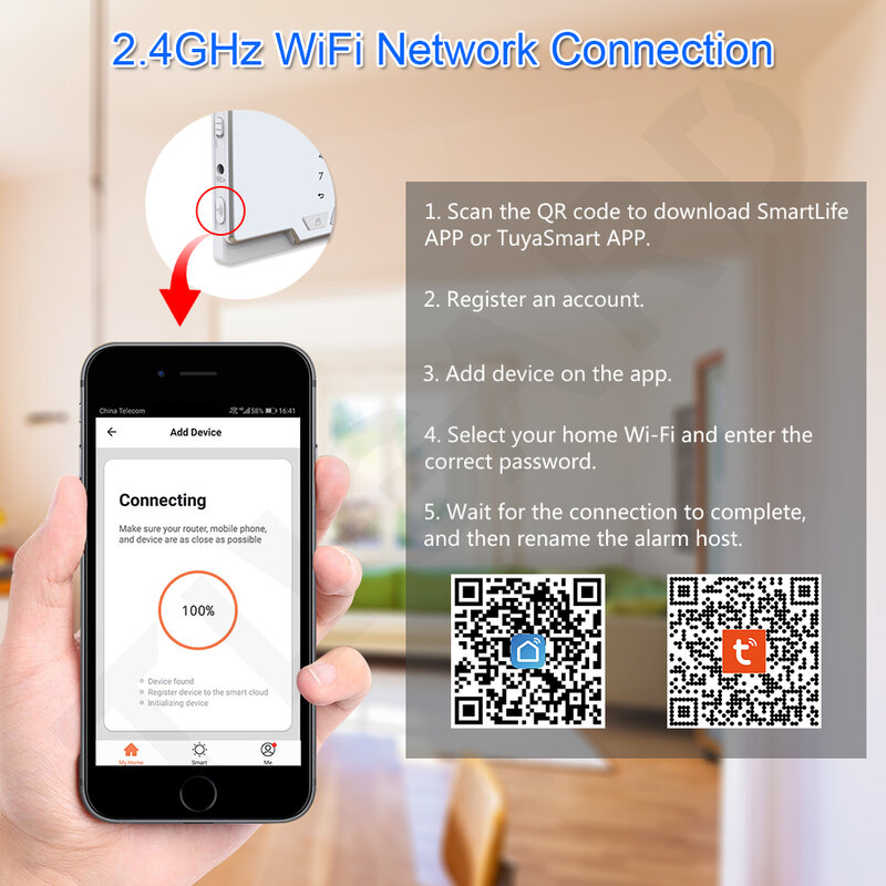 TUGARD G20 WIFI GSM Home Security Alarm System Burglar Fireproof Alarm Kit with Household 433Mhz Wireless Smoke Detector